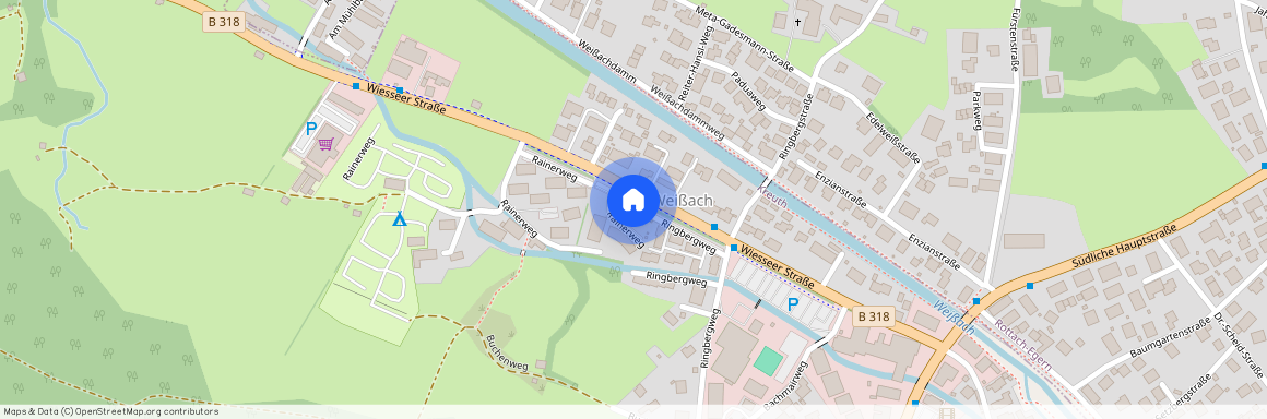 83700 Kreuth ca. 52, 0 km south of Munich-center