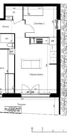 Appartement à louer 4 pièces 70.38m² - Photo 2