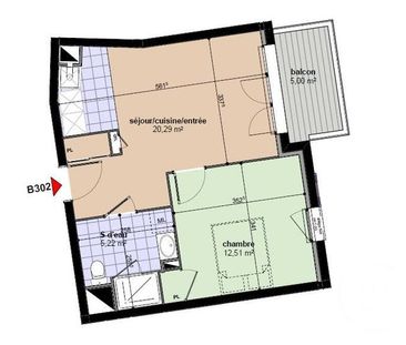 2 pièces - 38,02 m2 CHARTRES - 28 - Photo 6