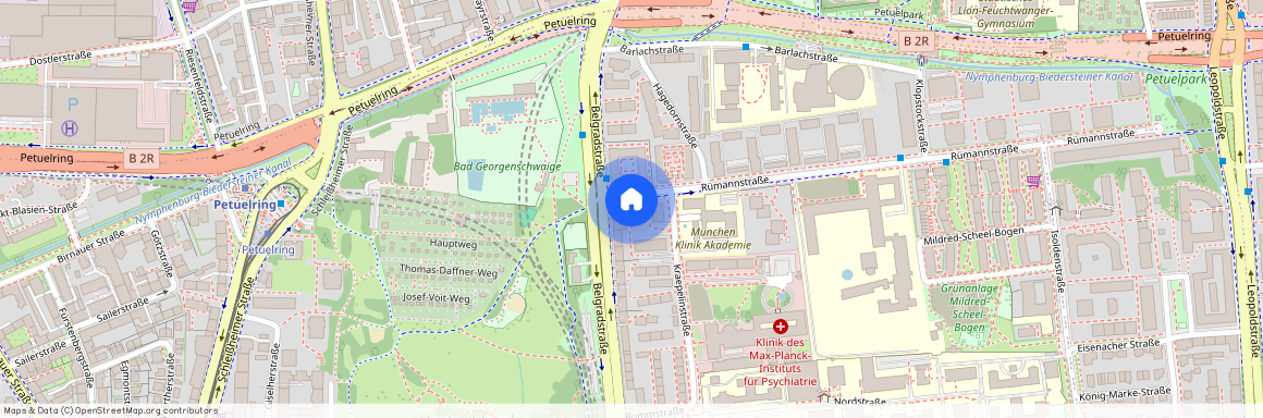 Rümannstraße, 80804 München Schwabing ca. 4, 1 km north of Munich-center