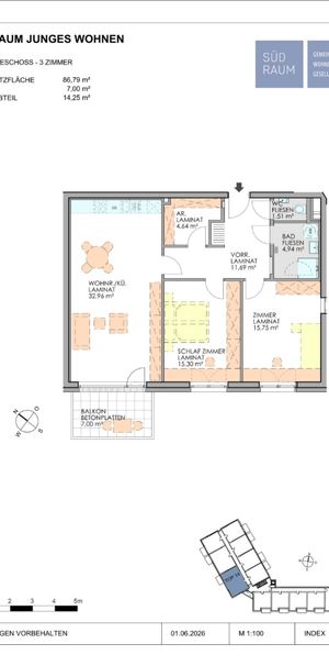 Große Eckwohnung mit Balkon - Top 14 - Foto 2