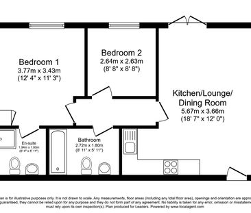 2 bedroom bungalow to rent Gloucester Avenue, Northampton, Northamptonshire, NN4 - Photo 3