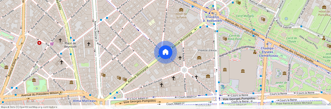 Avenue Montaigne et Rue Francois Premier 75008 Paris (8e arrondissement)