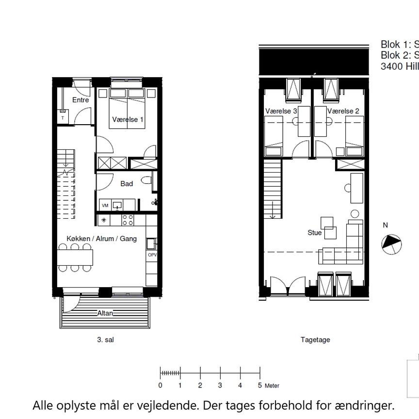 Stor 4-vær. bolig i 2 plan øverst beliggende i ejendommen. Solrig altan og gode alrum. Kig til Frederiksborg Slot fra lejligheden. Elevator i opgangen og depotrum i kælderen - Photo 1