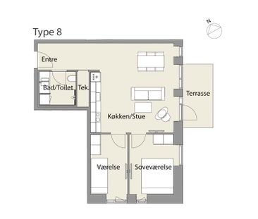 På stueplan finder du denne lyse - Foto 3