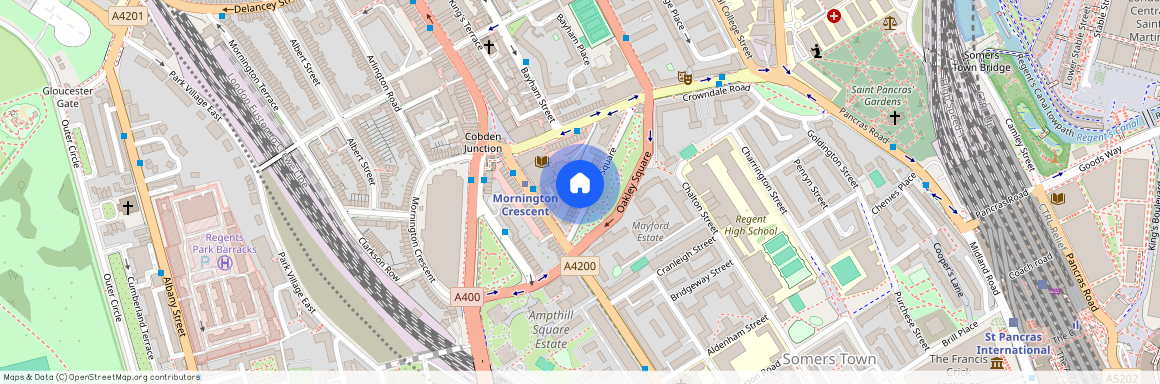 Oakley Square, Mornington Crescent, Euston, Camden, London, NW1