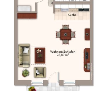 Geräumige 1-Raumwohnung inkl. EBK sucht Nachmieter ! - Photo 1