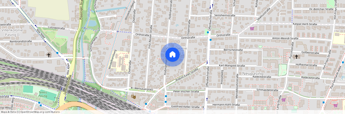 Floßmannstraße, 81245 München Pasing ca. 8, 8 km west of Munich-center