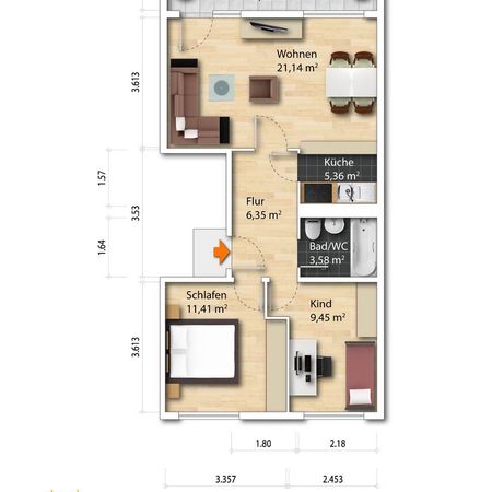 3-Zimmer Mietwohnung - Leuben - Photo 4