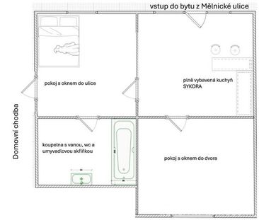 Pronájem bytu v centru Mšena, 3+kk - Fotografie 3