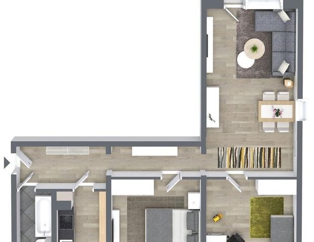 Neu sanierte 3-Raum-Erdgeschosswohnung mit Balkon - Photo 1