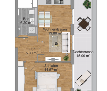 Penthouse mit großer Dachterrasse in urbaner Vielfalt! - Foto 1 | Rentumo