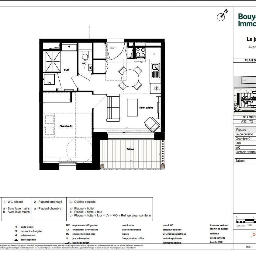 Appartement à louer 2 pièces 38.41m² - Photo 2