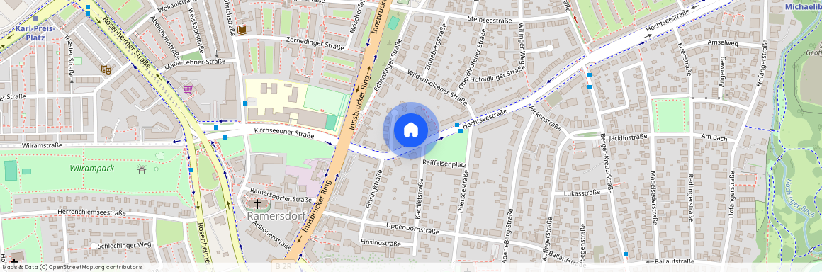 Hechtseestraße, 81671 München Ramersdorf ca. 3, 9 km south-east of Munich-center