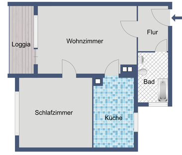 Komfortabel wohnen im 2. OG: 2-Zimmer mit Balkon und Aufzug - Photo 2