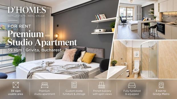 For Rent | Premium Studio Apartment | 39 sqm | Grivita - Fotografie 1