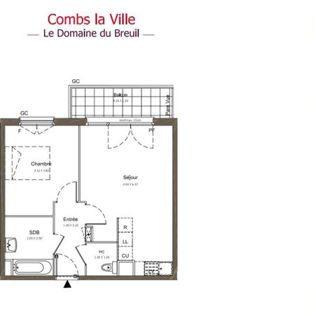 location Appartement T2 DE 43.53m² À COMBS LA VILLE - Photo 3