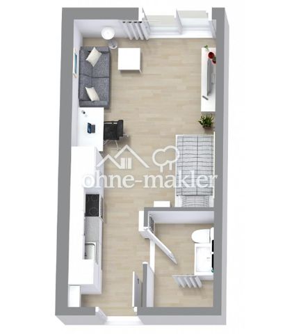 Nur für Studierende! Möblierte 1-Zimmer-Wohnung mit Balkon in Reutlingen nahe FH - Foto 5