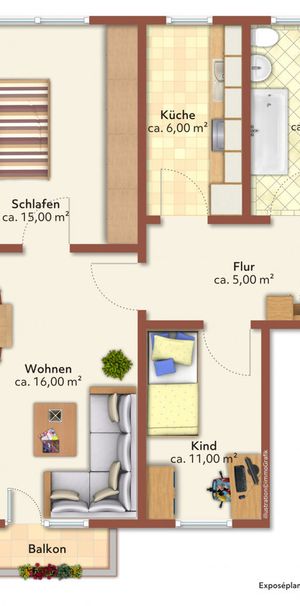 3 Raum-Wohnung mit Balkon - Photo 1