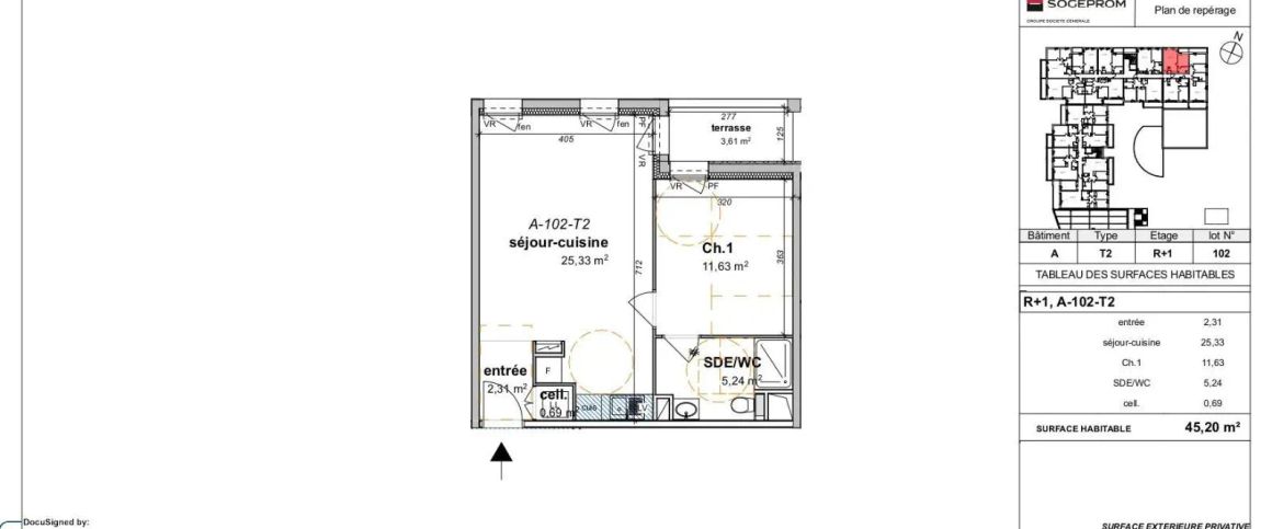 Appartement à louer 2 pièces 45.2m² - Photo 1