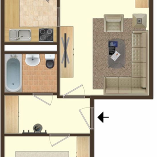 Gemütliche 2-Raum-Wohnung in Lusan - Photo 1