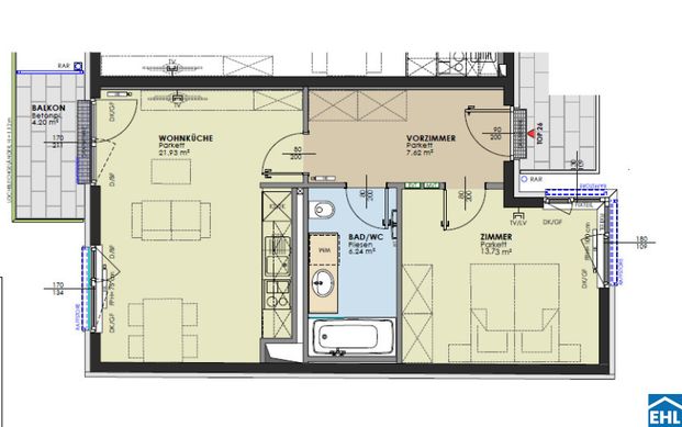 Schöne 2 Zimmer Wohnung mit Loggia in zentraler Lage - Photo 1