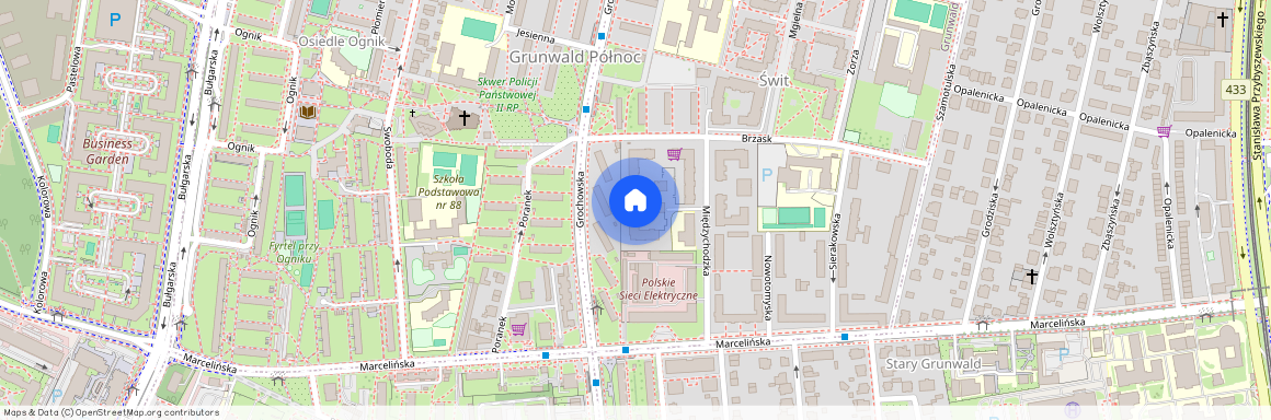 ul. Brzask, Świt, Grunwald, Poznań, wielkopolskie