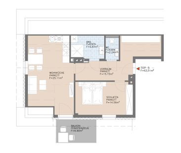 Moderne 2-Zimmer-Wohnung mit Balkon im 2. Stock - Photo 1