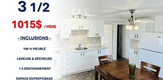 ! 3 1/2 À LOUER – MULTIPLES INCLUSIONS ! - Photo 2