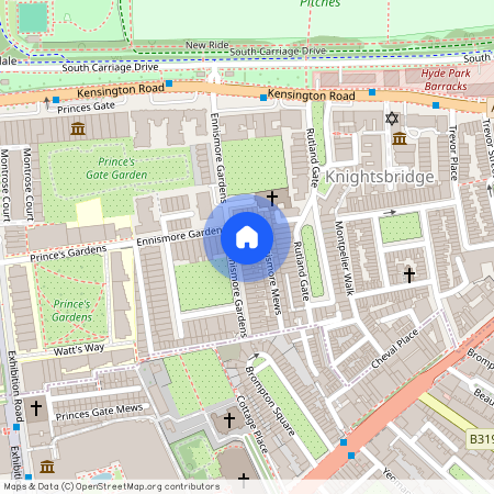 Ennismore Gardens, London, Royal Borough of Kensington and Chelsea, SW7