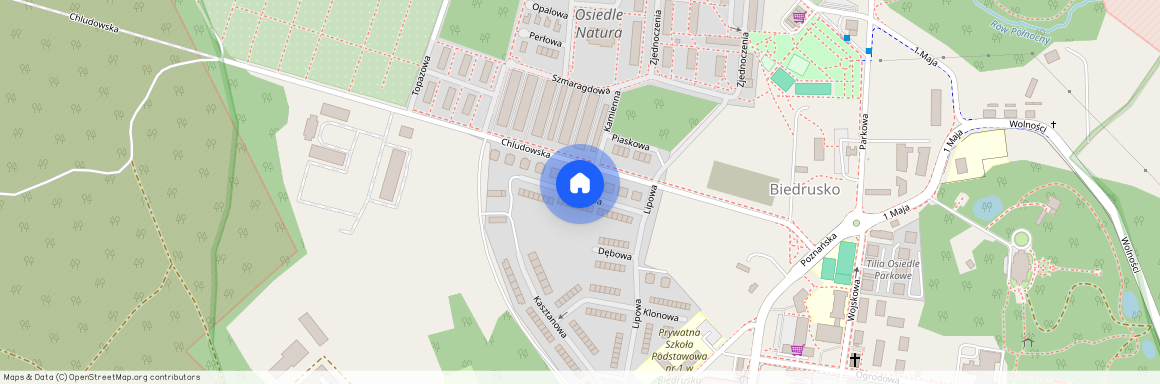 ul. Akacjowa, Biedrusko, Suchy Las, poznański, wielkopolskie