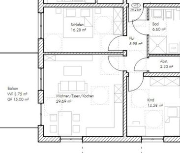 Erstbezug - 3 Zimmer Wohnung im OG - Photo 1