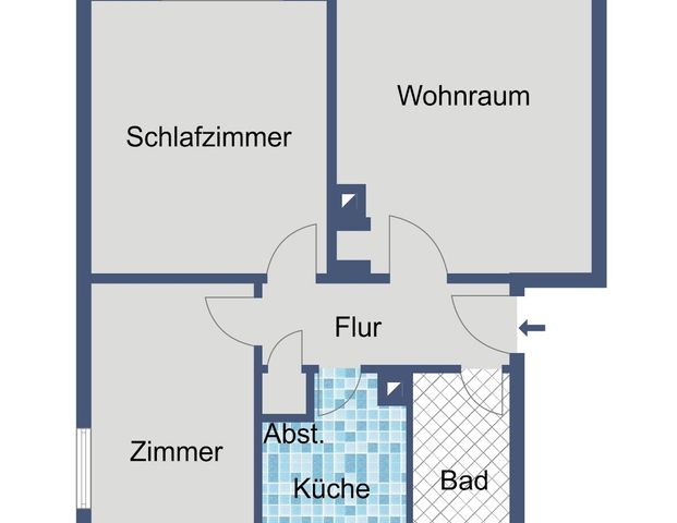 Frisch modernisierte 3-Zimmer-Wohnung mit Balkon in Fechenheim - Photo 1