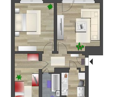 Mit Blick ins Grüne gelegene 3-Raum-Wohnung mit Balkon - Foto 6