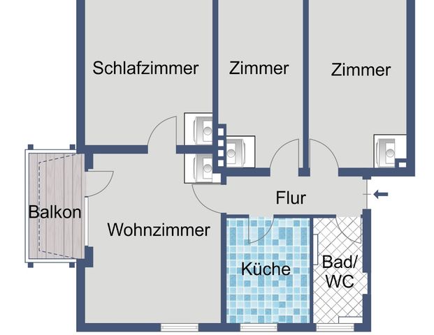 Gut geschnittene Familienwohnung zum Wohlfühlen - Photo 1