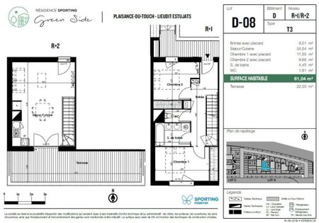 Appartement 3 pièces – 61 m² - Photo 2