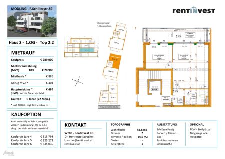 MIETKAUF - 2 Zimmer mit Terrasse - Photo 4