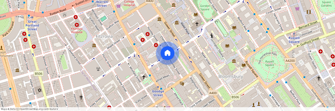 Huntley Street, Bloomsbury, London, WC1E