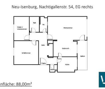 Schöne 3-Zimmer-Wohnung mit Tageslichtbad und Balkon in Neu-Isenbu... - Foto 2