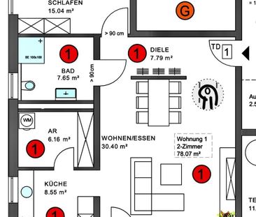 Nur mit Wohnberechtigungsschein! Moderne 3 Zimmer NB Wohnung mit Te... - Photo 6