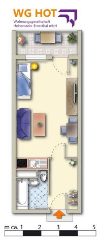 Im Zentrum von HOT! 1-Raum-Wohnung mit Balkon und Dusche! - Photo 3