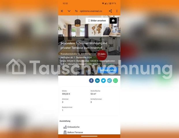 TAUSCHWOHNUNG Schöne Erdgeschosswohnung (3 Zimmer) mit Terrasse - Photo 1