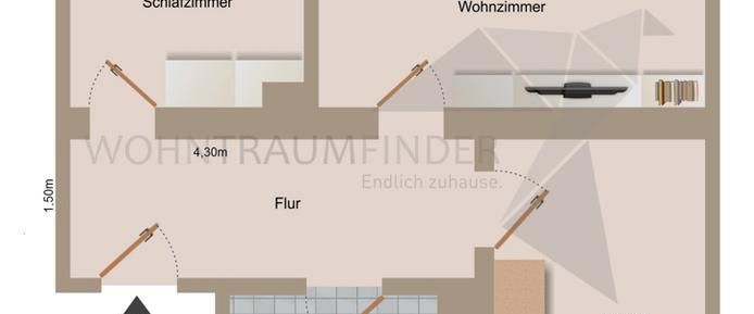 Geräumige 2-Raum-Wohnung mit Tageslichtbad - Photo 1