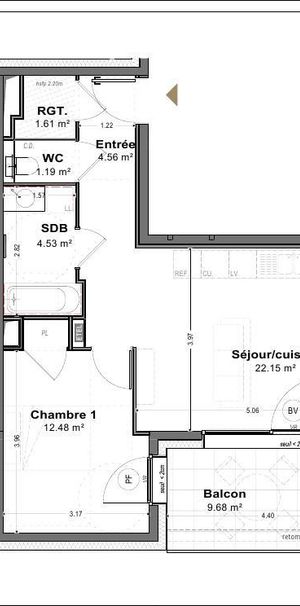 Location Appartement 2 pièces 46m² ST MARTIN D HERES 38400 - Photo 1