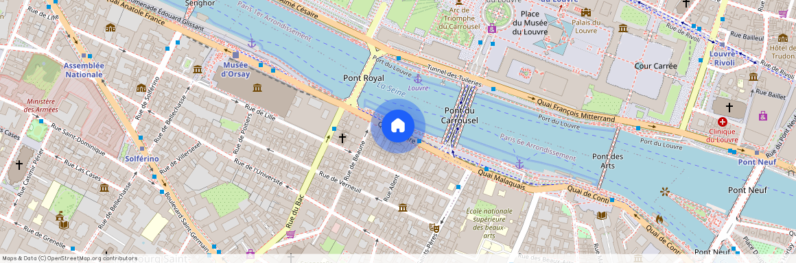 Quai Voltaire entre rue de Beaune et rue des Saint-Pères 75007 Paris (7e arrondissement)