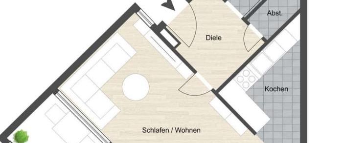 1 Zimmer Erdgeschoss Wohnung in Vorsfelde - Photo 1