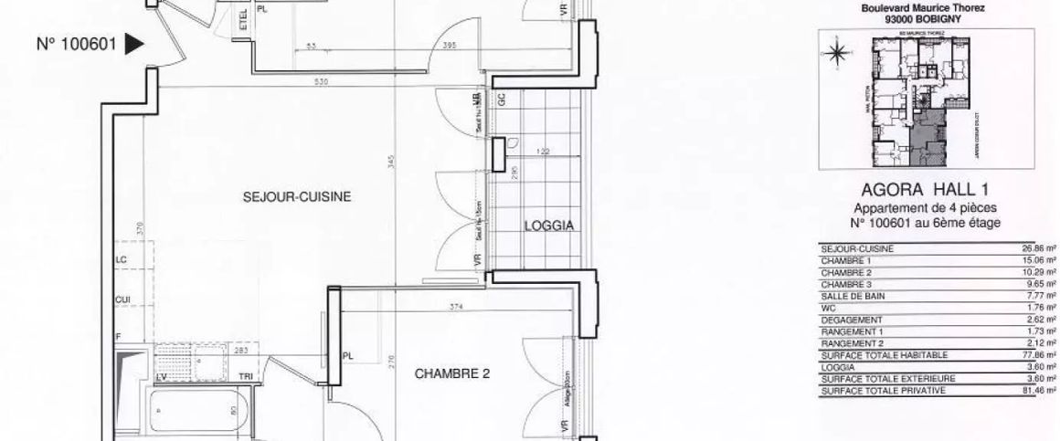 location Appartement T4 DE 76.9m² À BOBIGNY - Photo 1