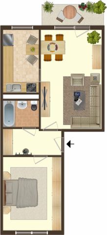 Gemütliche 2-Raum-Wohnung in Lusan - Photo 2