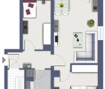 3-Raumwohnung mit Wanne und Balkon - Foto 1