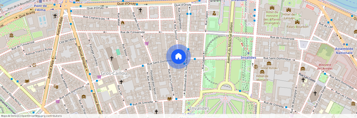 Rue Surcouf et Rue Saint Dominique 75007 Paris (7e arrondissement)